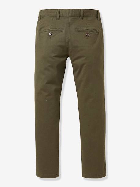 Pantalón chino para niño CYRILLUS BEIGE MEDIO LISO+VERDE OSCURO GRISACEO 