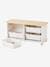 Mueble para organización + cajas de plástico Ptilou BLANCO CLARO LISO 