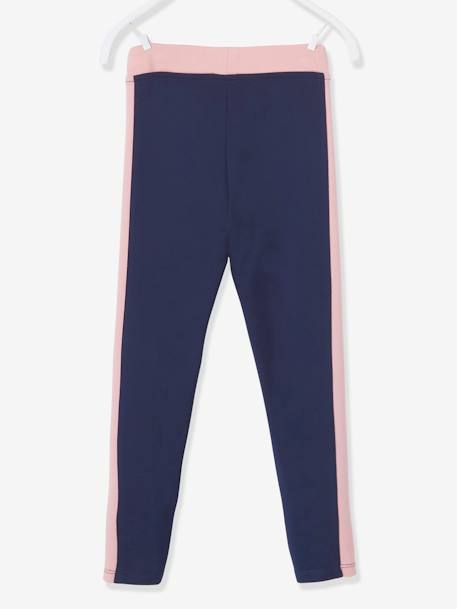 Leggings deportivos con bandas laterales, para niña azul marino+AZUL OSCURO LISO+coral+gris jaspeado+rosa maquillaje+verde 