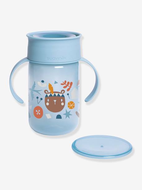 Taza de aprendizaje 360° Booo 340 ml SUAVINEX AZUL FUERTE LISO CON MOTIVOS 