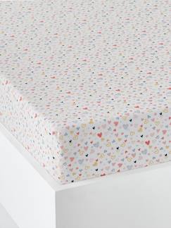 Textil Hogar y Decoración-Ropa de cama niños-Sábanas bajeras ajustables-Sábana bajera infantil Corazones en Fiesta