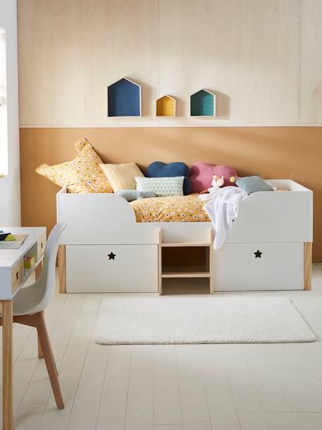Cama con cama nido infantil GUEST blanco claro liso - Vertbaudet