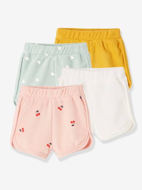 Bebé-Pack de 4 shorts de felpa para bebé