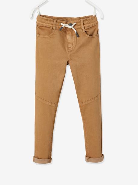 Pantalón a color fácil de vestir, para niño azul oscuro+BEIGE MEDIO LISO CON MOTIVOS 