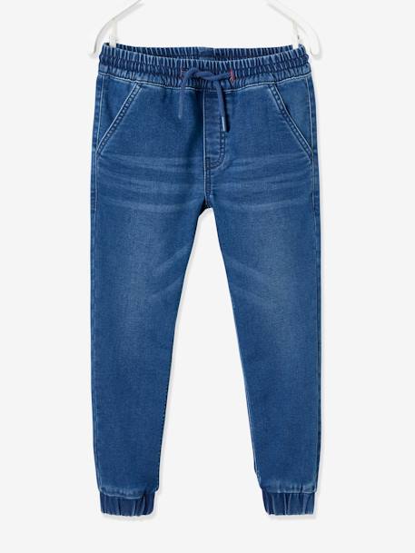 Pantalón de felpa efecto denim, fácil de vestir, para niño AZUL OSCURO LAVADO+denim gris 