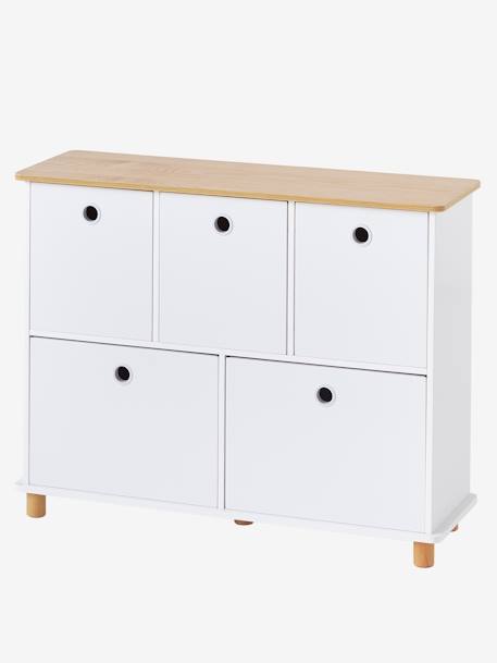 Mueble para organización 5 compartimentos Línea Ptilou BLANCO CLARO LISO 