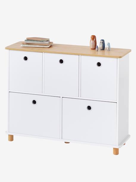 Mueble para organización 5 compartimentos Línea Ptilou BLANCO CLARO LISO 