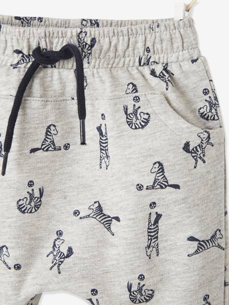 Pantalón de felpa para bebé niño GRIS CLARO JASPEADO 