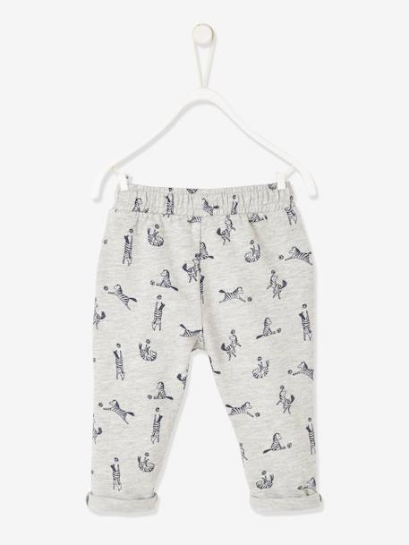 Pantalón de felpa para bebé niño GRIS CLARO JASPEADO 