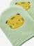 Pack de 2 manoplas de baño Panda Amarillo oscuro liso con motiv+VERDE MEDIO LISO CON MOTIVOS 