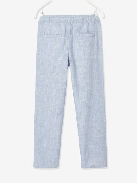 Pantalón remangable como pantalón pesquero de tejido ligero, para niño AZUL CLARO LISO CON MOTIVOS+beige jaspeado 