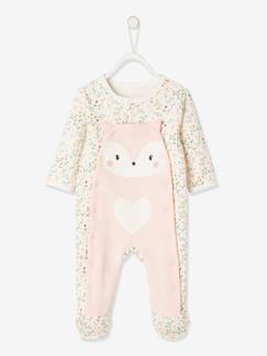 Pijama de franela de algodón, para bebé rosa medio a cuadros - Vertbaudet