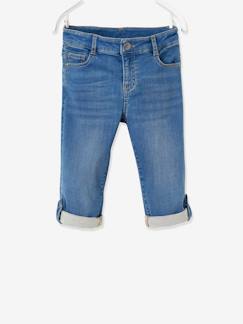 Niño-Pantalones-Pantalón pesquero de felpa efecto denim remangable como bermudas, niño