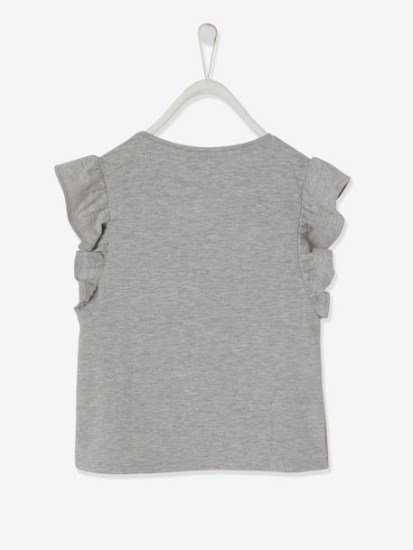 Camiseta con volantes Disney Frozen® GRIS MEDIO JASPEADO 