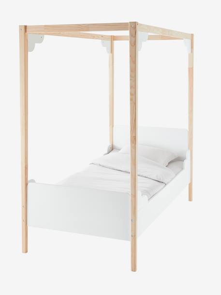 Cama con dosel infantil Línea Romance blanco 