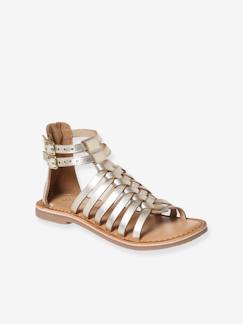 Calzado-Calzado niña (23-38)-Sandalias de piel estilo espartanas, para niña