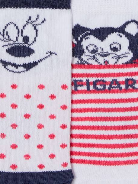 Pack de 2 pares de calcetines medianos Disney Minnie y Figaro® BLANCO CLARO LISO 