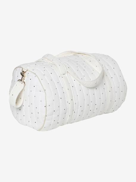 Bolso cambiador Baby Roll de gasa de algodón BLANCO CLARO ESTAMPADO+BLANCO MEDIO ESTAMPADO 