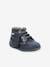 Botines de piel para bebé Bonzip 2 KICKERS® primeros pasos AZUL OSCURO LISO 