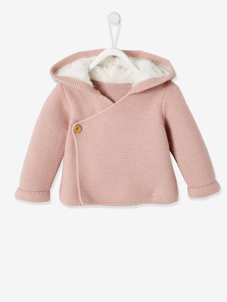 Bebé-Sudaderas, jerséis y chaquetas de punto-Chaquetas de punto-Cárdigan con capucha con forro de pelo sintético, para bebé