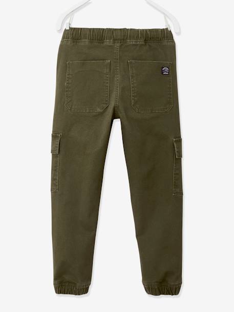 Pantalón cargo fácil de vestir para niño azul hielo+marrón grisáceo+VERDE OSCURO LISO CON MOTIVOS 