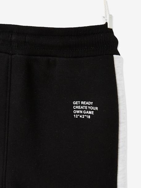 Pantalón deportivo de felpa con bandas bicolores a los lados, para niña NEGRO OSCURO LISO CON MOTIVOS 