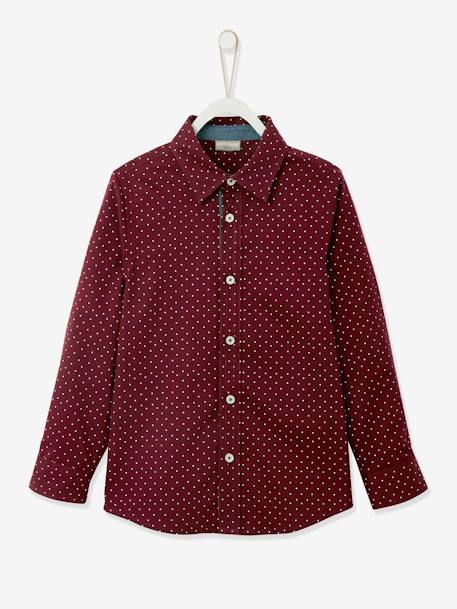 Camisa niño estampada de lunares AZUL CLARO ESTAMPADO+MARRON OSCURO ESTAMPADO+verde pino 