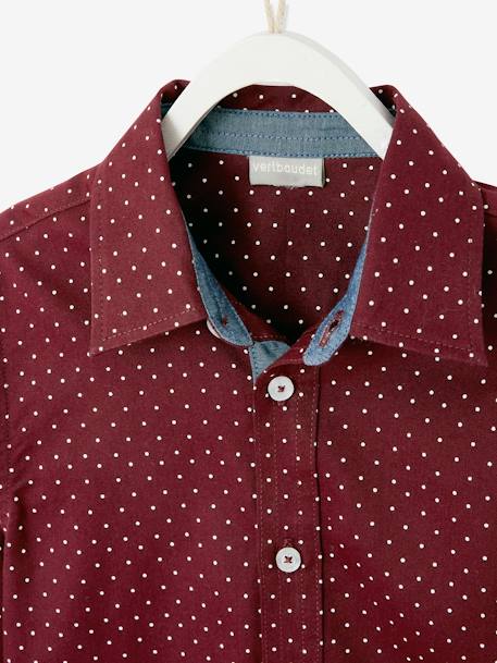 Camisa niño estampada de lunares AZUL CLARO ESTAMPADO+MARRON OSCURO ESTAMPADO+verde pino 