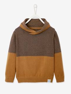 Niño-Jerséis, chaquetas de punto, sudaderas-Jersey con cuello cruzado de punto fantasía efecto colorblock, para niño