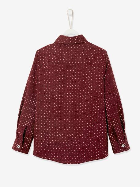 Camisa niño estampada de lunares AZUL CLARO ESTAMPADO+MARRON OSCURO ESTAMPADO 