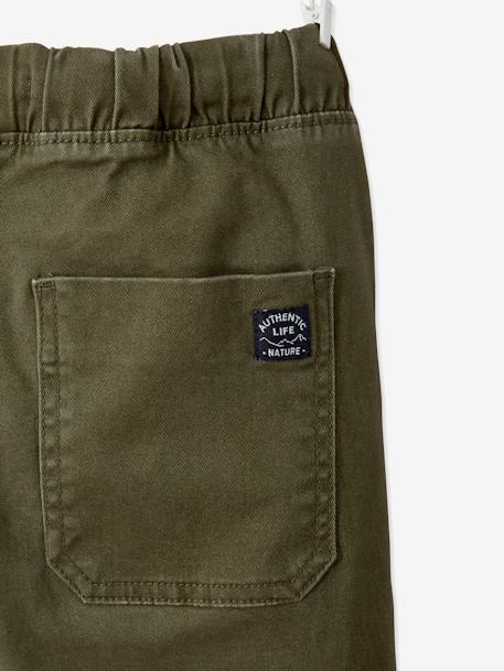 Pantalón cargo fácil de vestir para niño azul hielo+marrón grisáceo+VERDE OSCURO LISO CON MOTIVOS 