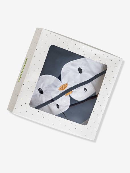 Conjunto de capa de baño + manopla Pingouin BLANCO CLARO LISO CON MOTIVOS 