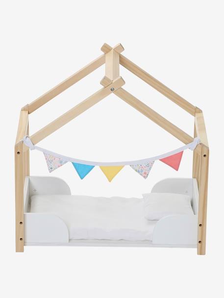 Cama cabaña para muñecas de madera FSC® multicolor 