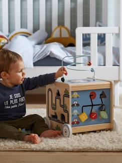 Juguetes- Primera edad-Cubos de actividades de arrastre Cochecitos de madera FSC®