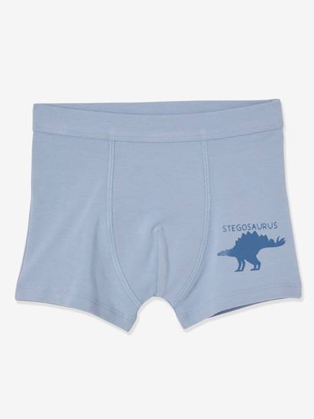 Pack de 7 boxers stretch Dinosaurios, para niño BLANCO CLARO LISO 