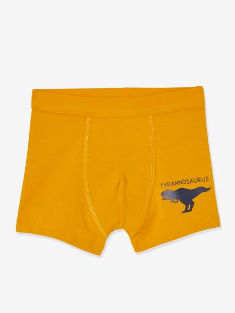 Pack de 7 boxers stretch Dinosaurios, para niño BLANCO CLARO LISO 