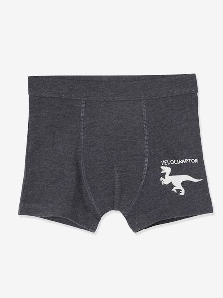 Pack de 7 boxers stretch Dinosaurios, para niño BLANCO CLARO LISO 