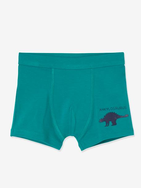 Pack de 7 boxers stretch Dinosaurios, para niño BLANCO CLARO LISO 