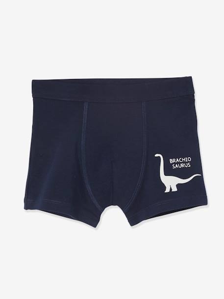 Pack de 7 boxers stretch Dinosaurios, para niño BLANCO CLARO LISO 