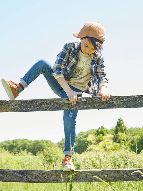 Camisa a cuadros, para niño AZUL OSCURO A CUADROS+MARRON OSCURO A CUADROS+VERDE MEDIO A CUADROS 