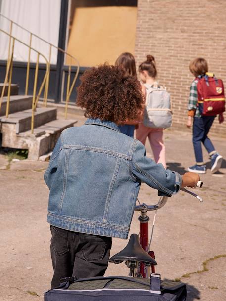 Chaqueta vaquera personalizable, con nuevo volumen, para niño AZUL OSCURO LAVADO+denim black 