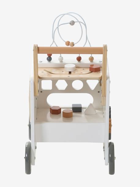 Carrito andador y cubo de actividades con frenos de madera FSC® multicolor 