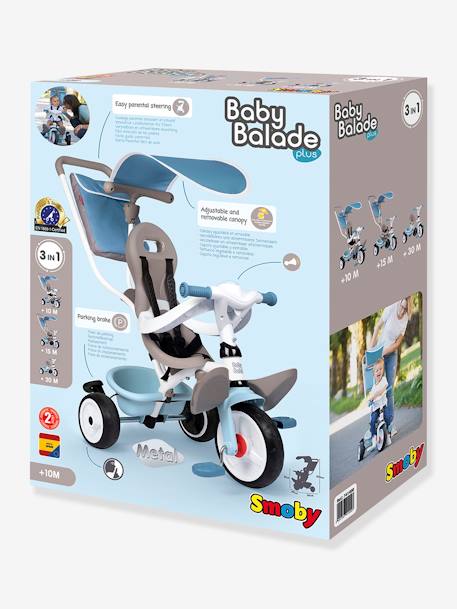 Triciclo Baby Balade plus - SMOBY azul claro+rosa 