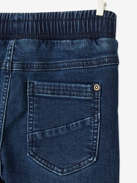 Pantalón recto forrado fácil de vestir, para niño AZUL OSCURO LAVADO 