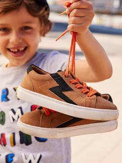 Calzado-Zapatillas de piel con cordones y cremalleras, para niño