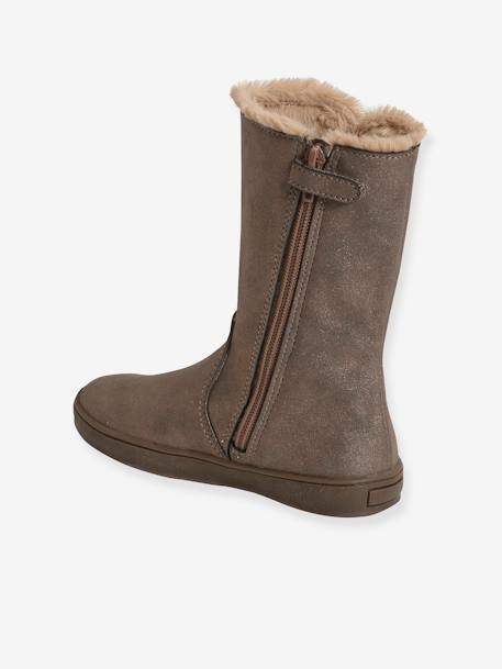 Botas forradas, para niña BEIGE MEDIO METALIZADO 