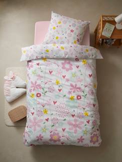 Textil Hogar y Decoración-Ropa de cama niños-Fundas nórdicas-Conjunto funda nórdica + funda de almohada infantil FLORES Y ALAS