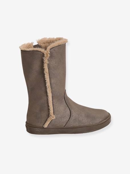 Botas forradas, para niña BEIGE MEDIO METALIZADO 