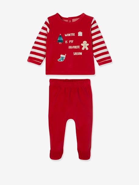 Pijama 2 prendas de terciopelo bebé Navidad