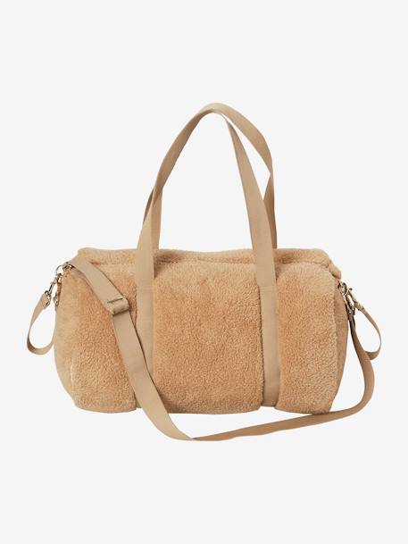 Bolso cambiador Baby Roll de peluche BEIGE CLARO LISO 